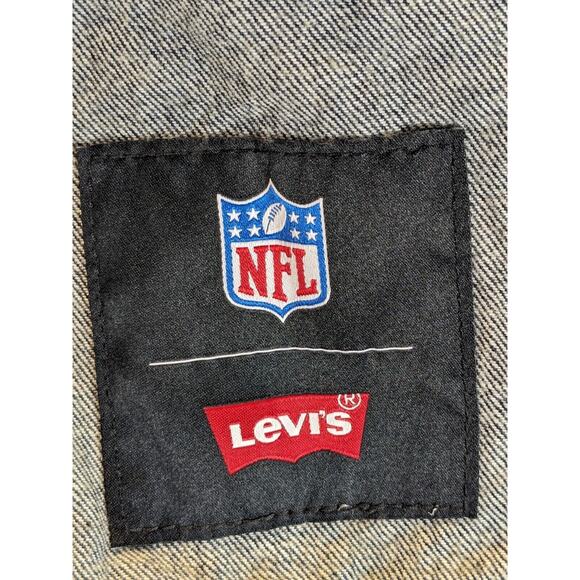 Levis Mens NFL Green Bay Packers Navy Blue Denim Jean Trucker Jacket 3XL NWT NOS - Picture 14 of 15